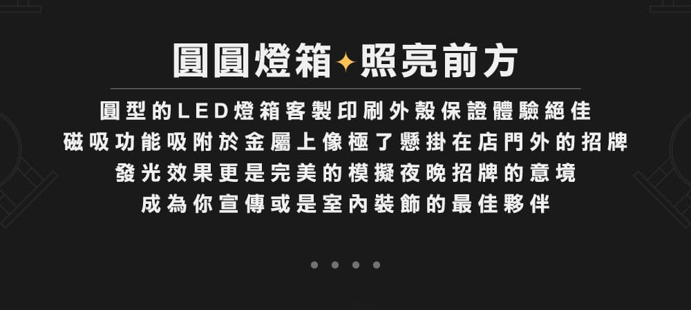 客製化磁吸 LED 招牌燈箱（圓形）