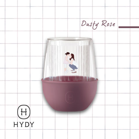 似顏繪 x HYDY 雙層玻璃蛋型杯（乾燥玫瑰）